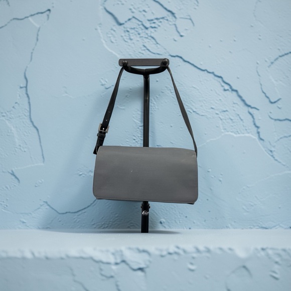 Coach Handbags - Coach Mercer 7413 Gray Twill & Black Leather Foldover Flap Shoulder Bag Purse